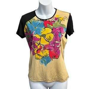 Bazar By Christian Lacroix Vintage Top Size Large Floral Made in Italy Y2K Shirt